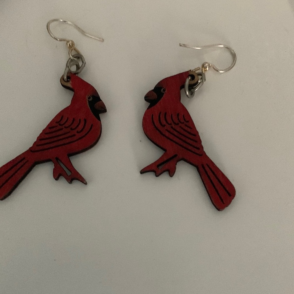 Beautiful red cardinal earrings